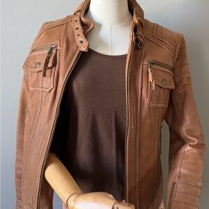 Michael Kors Brown Leather Jacket